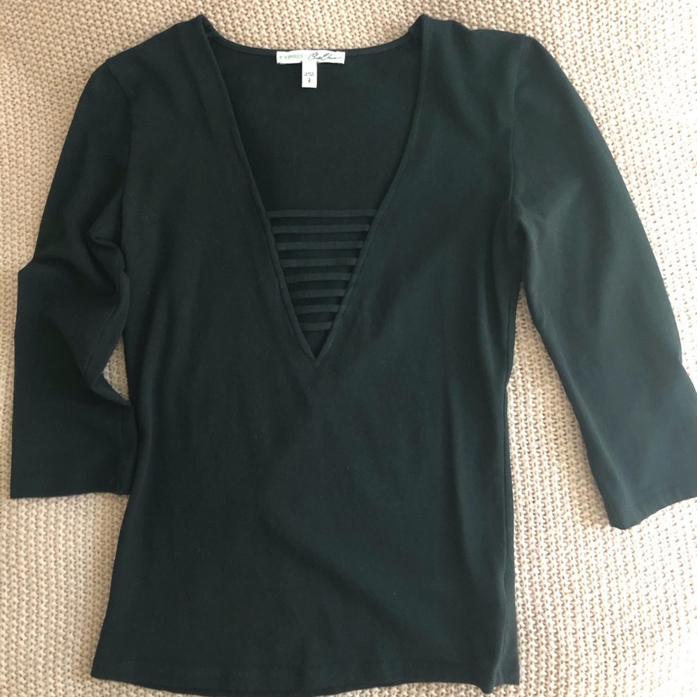 Express top with strappy v-neck